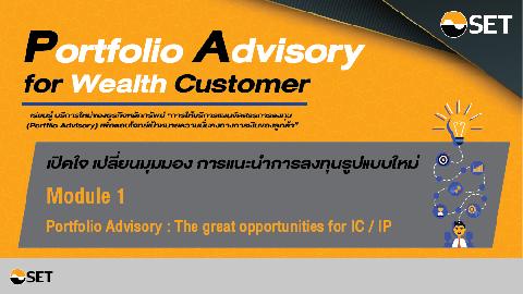 Portfolio Advisory for Wealth Customer Module 1